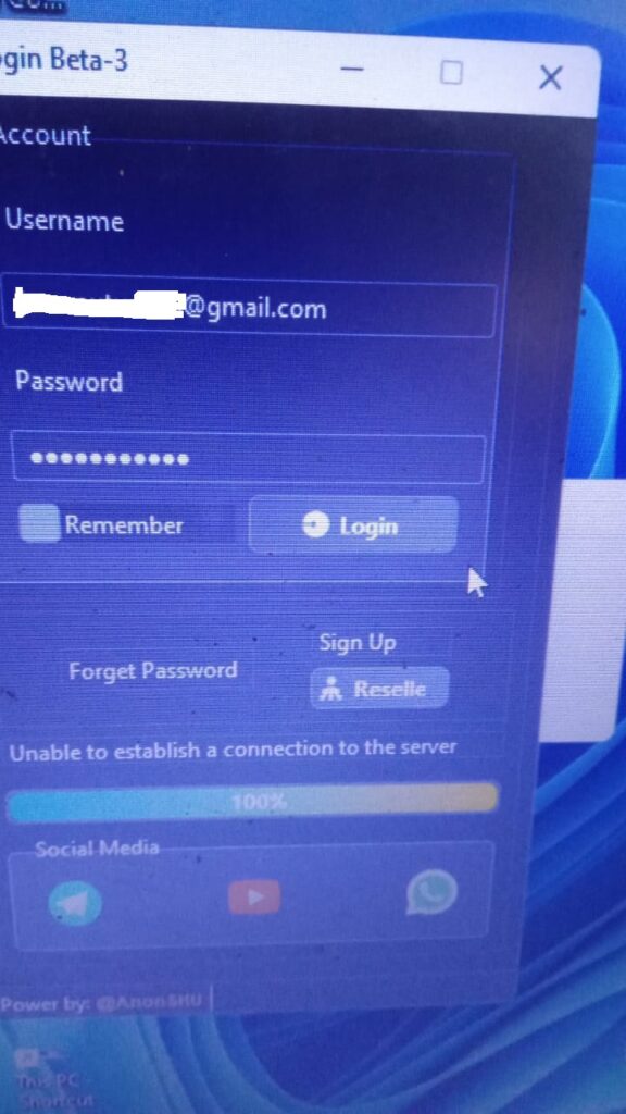 Anonyshu Unable to Establish a Connection