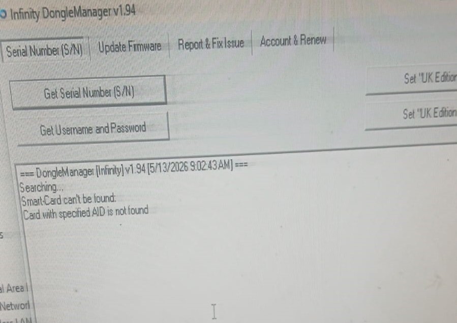 Card with specified AID not found